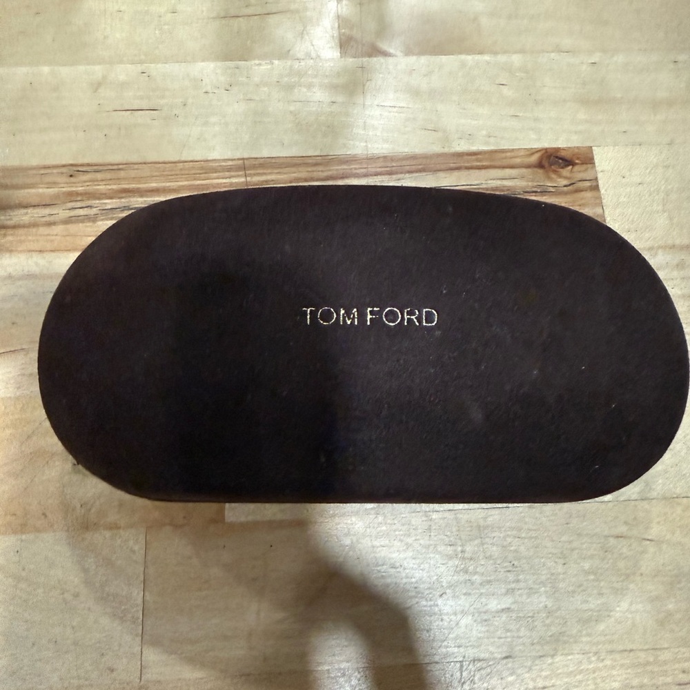 Tom Ford Dark Brown Eyeglass Case with Cloth